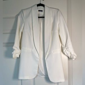Boohoo white blazer